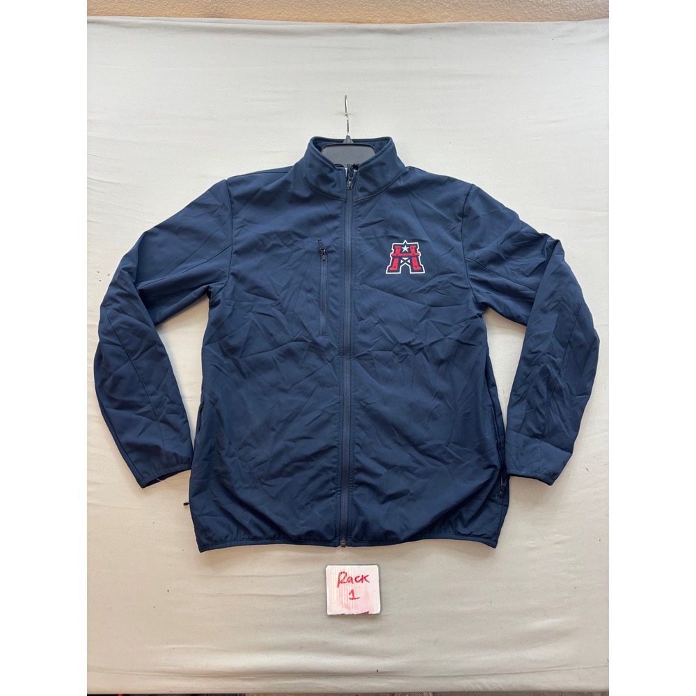 Clique Mens Navy Blue Softshell Fleece Lined Full Zip Jacket Size Small Logo